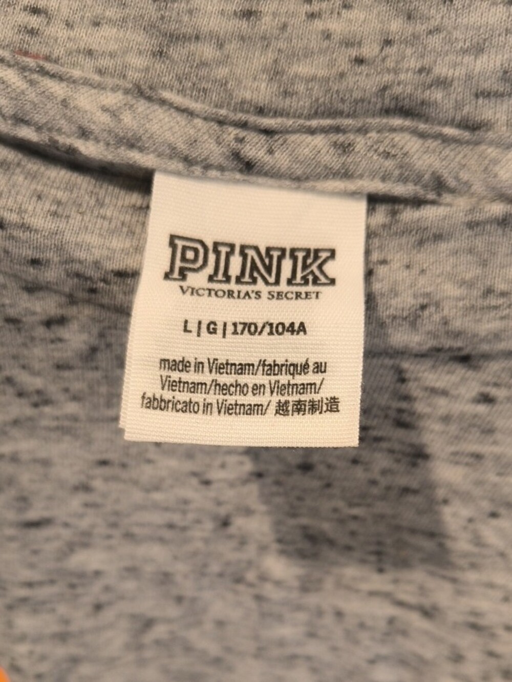 PINK Victoria's Secret Heather Gray Cropped Tee with Rainbow Heart Patches - Picture 2 of 3